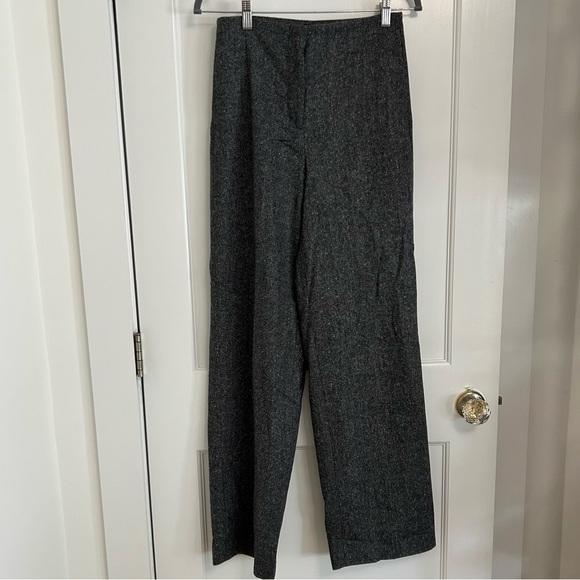 MASSIMO DUTTI Trousers Grey Women’s Tweed Wool Blend Pants Size 34 US 2 - Picture 1 of 9